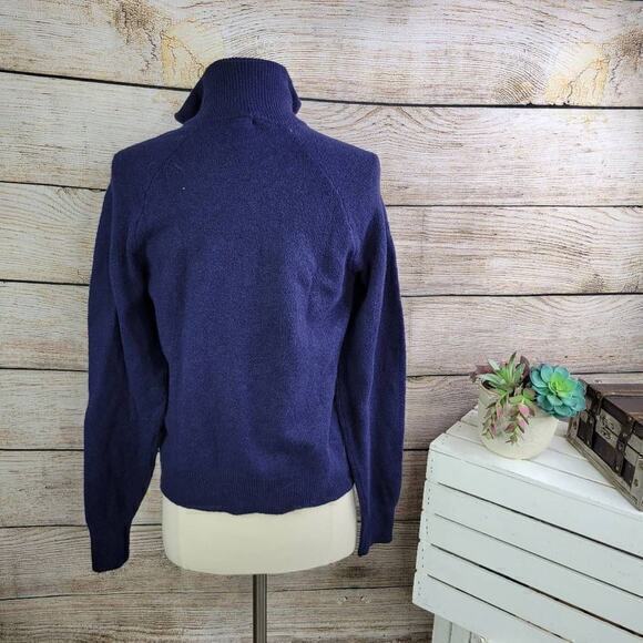 Aerie Women's Soft & Cozy Half Zip Pullover Alpine Striped Sweater Navy Size XS - Picture 4 of 8